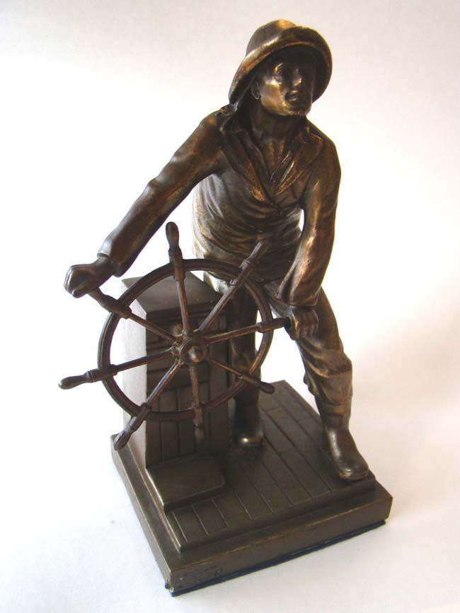 A single "Gloucester fisherman" bookend by Jennings Brothers circa 1930
